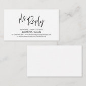 Lässige Eleganz, Schwarz-Grau-Script, UAWG Respons Begleitkarte (Vorne/Hinten)