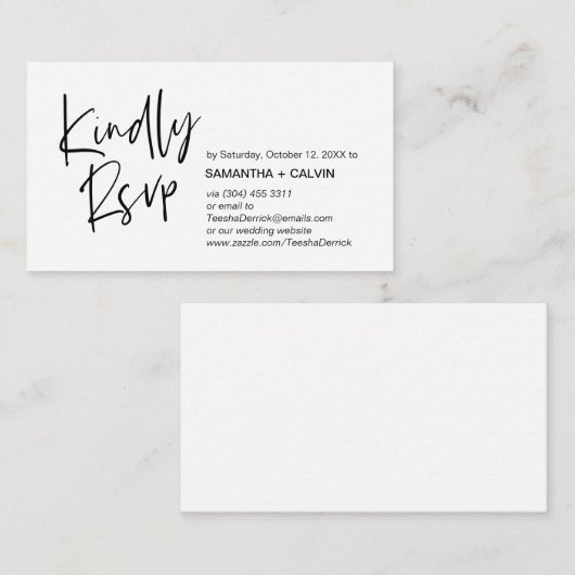 Lässige Eleganz, Schwarzes Script, UAWG Response Begleitkarte (Vorne/Hinten)