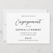 Lässige Engagement-Partei für Schwarz und Weiß Einladung (Vorderseite)