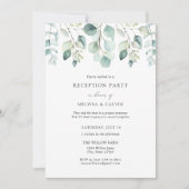 Lässige Eukalyptus-Hochzeitsempfehlung Einladung (Vorderseite)