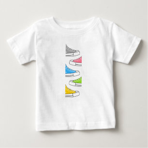 Lässige farbige Sneakers Baby T - Shirt