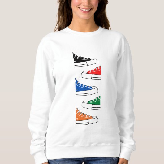 Lässige Farbige Turnschuhe FrauenSweatshirt Sweatshirt (Vorderseite)