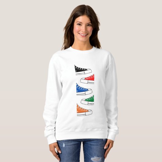Lässige Farbige Turnschuhe FrauenSweatshirt Sweatshirt (Vorne ganz)