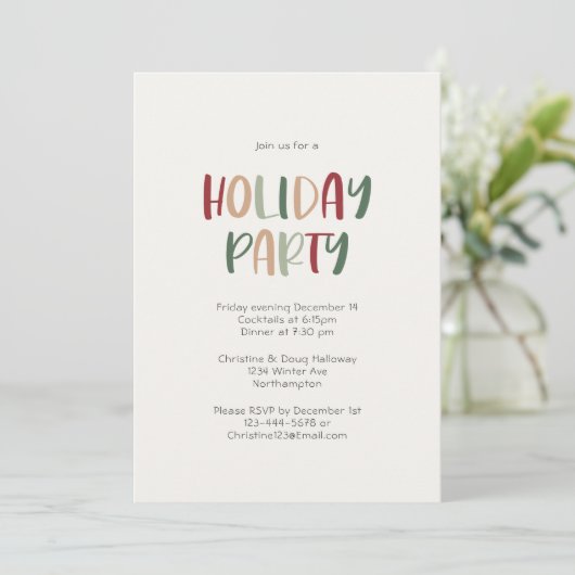 Lässige Feiertage Einladung (Stehend Vorderseite)