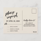 Lässige Fettschrift Elegante Creme UAWG Postkarte (Rückseite)