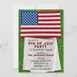 Lässige gehäkelt amerikanische Flagge patriotisch Einladung