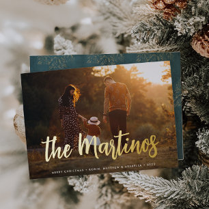 Lässige gezeichnete Signatur   Horizontales Foto Folien Feiertagskarte