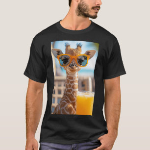 Lässige Giraffe mit Sonnenbrille T-Shirt