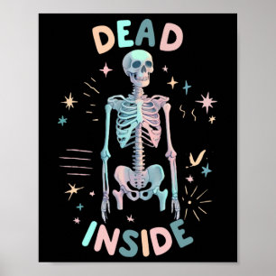 Lässige Halloween-Graphic-Wome im Skelett tot Poster