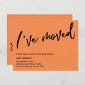 Lässige Hand Ich habe Orange neue Adresskarte vers Mitteilungskarte (Vorne/Hinten)