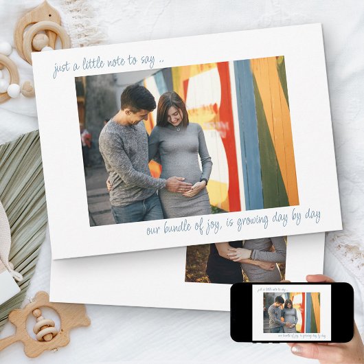 Lässige handgeschriebene 2-Foto-Note zur Beschreib Ankündigung