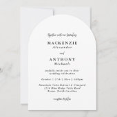 Lässige handgeschriebene Hochzeit Schwarz/Weiß Einladung (Vorderseite)