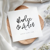 Lässige handgeschriebene Personalisierte Hochzeit Serviette