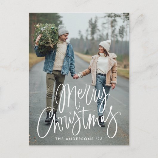 Lässige handgeschriebene Schrift Frohe Weihnachten (Vorderseite)