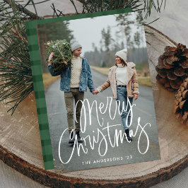 Lässige handgeschriebene Schrift Frohe Weihnachtsz Feiertagskarte