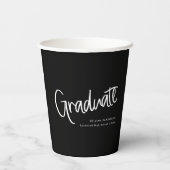 Lässige handgeschriebene Script-Abschlüsse in Schw Pappbecher (Rückseite)