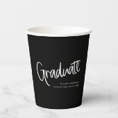 Lässige handgeschriebene Script-Abschlüsse in Schw Pappbecher (Vorderseite)