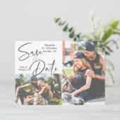 Lässige handgeschriebene Typografie 2 Foto Save The Date (Stehend Vorderseite)