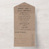 Lässige handgeschriebene Typografie Kraft All In One Einladung (Innen Boden)