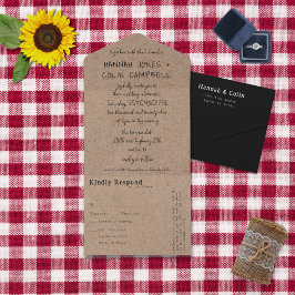 Lässige handgeschriebene Typografie Kraft All In One Einladung