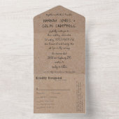 Lässige handgeschriebene Typografie Kraft All In One Einladung (Innen Boden)