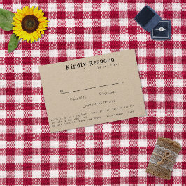 Lässige handgeschriebene Typografie Kraft RSVP Karte