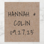 Lässige handgeschriebene Typografie Kraft Weinetikett (Einzelnes Label)