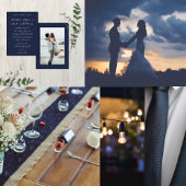 Lässige handgeschriebene Typografie, Silver & Navy Einladung