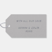 Lässige handgeschriebene Typografie, Silver & Navy Geschenkanhänger (Rückseite Horizontal)