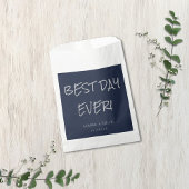 Lässige handgeschriebene Typografie, Silver & Navy Geschenktütchen