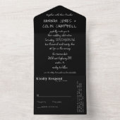 Lässige handgeschriebene Typografie weiß und schwa All In One Einladung (Innen Boden)