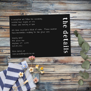 Lässige handgeschriebene Typografie weiß und schwa Begleitkarte