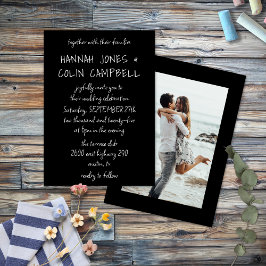 Lässige handgeschriebene Typografie weiß und schwa Einladung