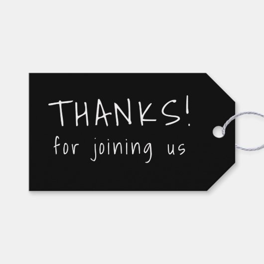 Lässige handgeschriebene Typografie weiß und schwa Geschenkanhänger (Vorderseite (Horizontal))