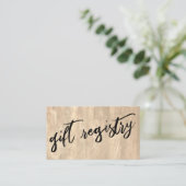 Lässige Handschrift bleich rustikales Holzgeschenk Begleitkarte (Stehend Vorderseite)