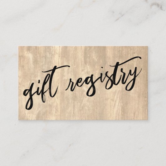 Lässige Handschrift bleich rustikales Holzgeschenk Begleitkarte (Vorderseite)