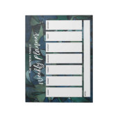 Lässige Handschrift Blue Green Weekly Planer Notizblock (Rotiert)