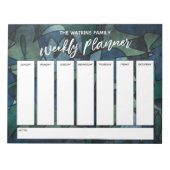 Lässige Handschrift Blue Green Weekly Planer Notizblock (Vorderseite)