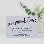 Lässige Handschrift Blue Wedding Unterkünfte Begleitkarte (Stehend Vorderseite)