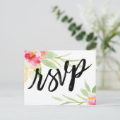 Lässige Handschrift Boho Watercolor Floral UAWG Postkarte (Stehend Vorderseite)