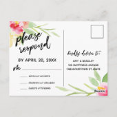 Lässige Handschrift Boho Watercolor Floral UAWG Postkarte (Rückseite)