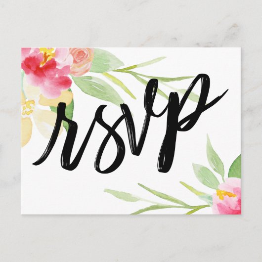 Lässige Handschrift Boho Watercolor Floral UAWG Postkarte (Vorderseite)