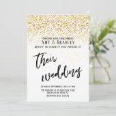 Lässige Handschrift Confetti Typografy Wedding Einladung (Stehend Vorderseite)