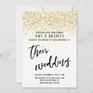 Lässige Handschrift Confetti Typografy Wedding Einladung