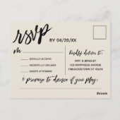 Lässige Handschrift Creme UAWG Song Anfrage Postca Postkarte (Rückseite)