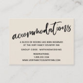 Lässige Handschrift, Creme Wedding Unterkünfte Begleitkarte (Vorderseite)
