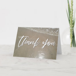 Lässige Handschrift Danke an Sand und Ocean Foam Karte