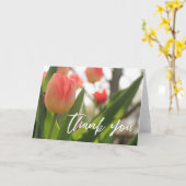 Lässige Handschrift Danke, Pink Tulips Karte (Gelbe Blume)