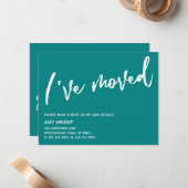 Lässige Handschrift, die ich Aquamarin verschoben  Mitteilungskarte (Vorderseite/Rückseite Beispiel)