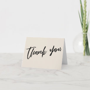 Lässige Handschrift Einfache CremeWedding Dankeskarte